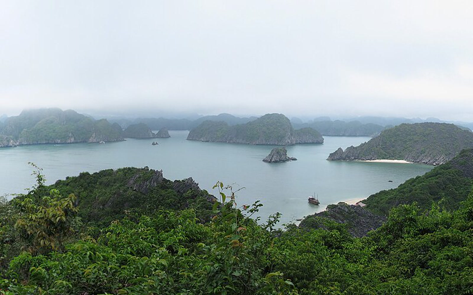 Panoramic Lookout Over Ha Long Bay's Karst Archipelago